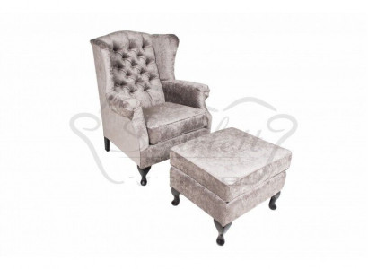 Hocker Beige Designer Luxus Hocker Polster Sitz Textil Relax Beistell Sofa